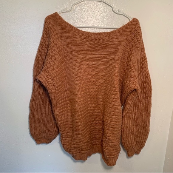 Glamorous Open Back Boyfriend Sweater Pink - Picture 3 of 11